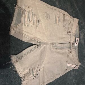 Light Blue Ripped Jean Shorts